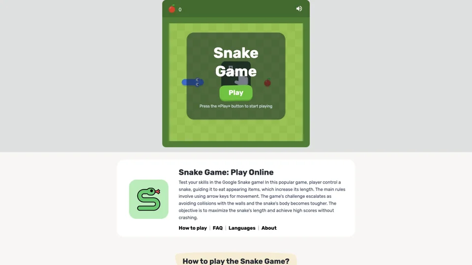 Snake Game - Play Google Snake